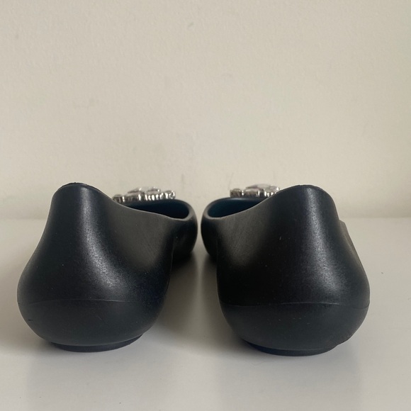 Oka.b Elegant Black Slip-On Jelly Flats w/ Crystal Embellishment Size 10US Comfy - Picture 4 of 12